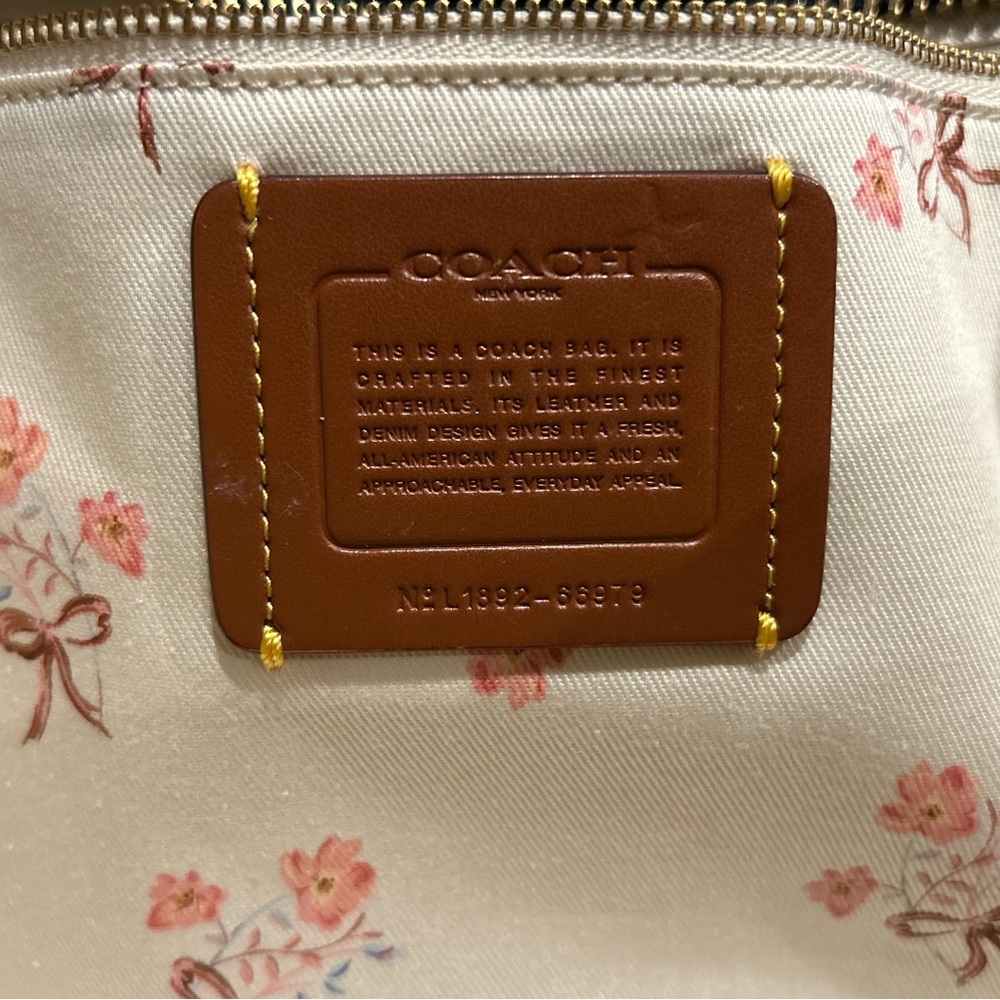 Coach Two-Tone Denim Shoulder Bag with Gold Hardware - Picture 5 of 8